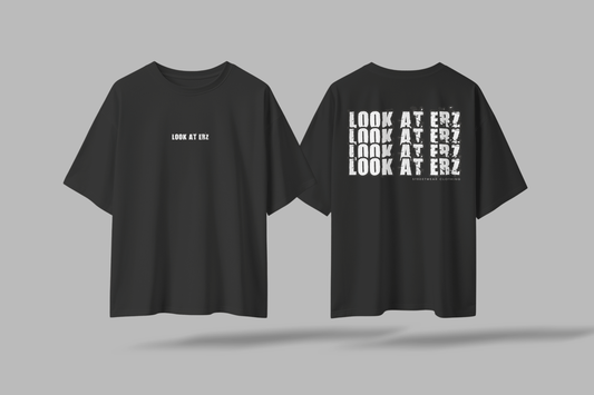 LAE OVERSIZE T - SHIRT SCHRIFTZUG SCHWARZ